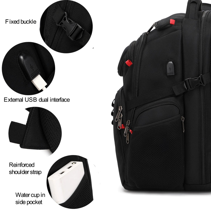 Travel Laptop Backpack, 17 Inch Business Durable Backpack With USB, Waterproof University Backpack For Men And Women - Vogue Vista UK