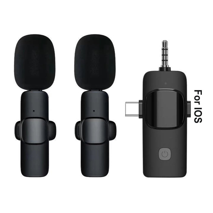 2.4G Wireless Lavalier Microphone Portable Lavalier Mic Noise Reduction 3 in 1 Plug and Play for iPhone Xiaomi For Samsung - Vogue Vista UK