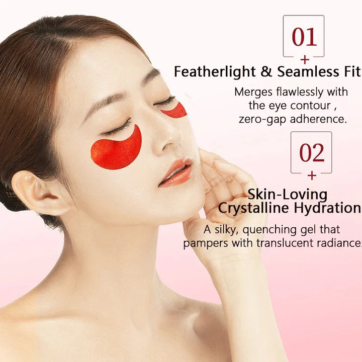 60PCS Dragon's Blood Collagen Hydrogel Eye Masks Anti-Wrinkle Dark Circle Corrector Moisturizing Skin Care Eye Patches - Vogue Vista UK