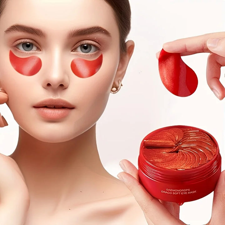 60PCS Dragon's Blood Collagen Hydrogel Eye Masks Anti-Wrinkle Dark Circle Corrector Moisturizing Skin Care Eye Patches - Vogue Vista UK