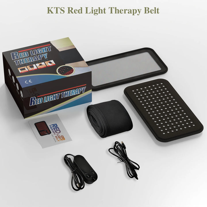 KTS Body Pain Red Light Therapy Belt 128pcs Diodes 880nm Infrared Light Therapy Wrap Back Knee Elbow Feet Relief Heating Pad - Vogue Vista UK