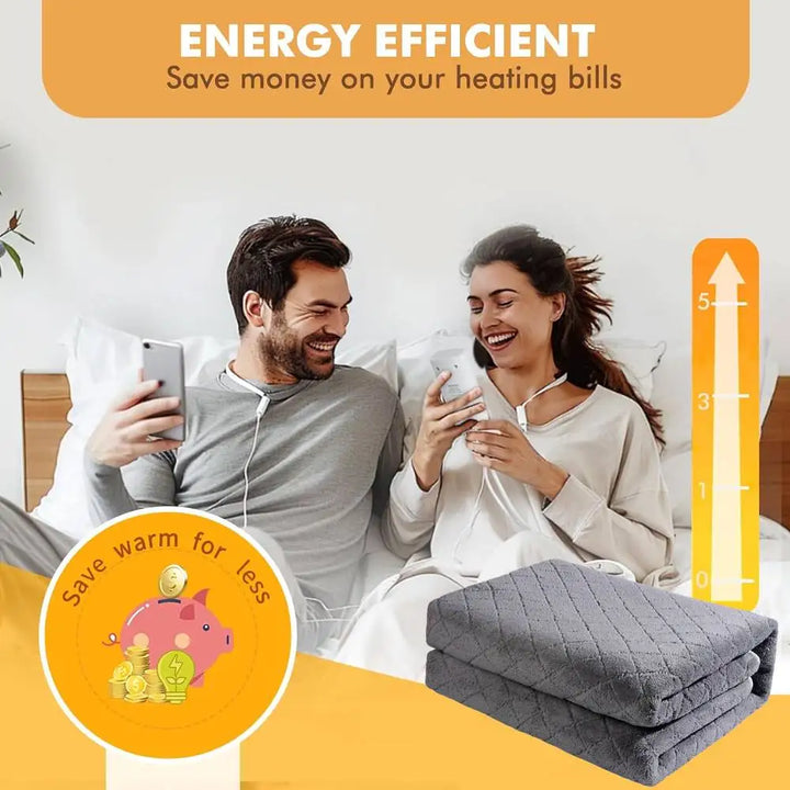 Electric Heated Blanket 9 Heat Settings Timer Warm Under Blanket Washable 1.8x1.2m - Vogue Vista UK