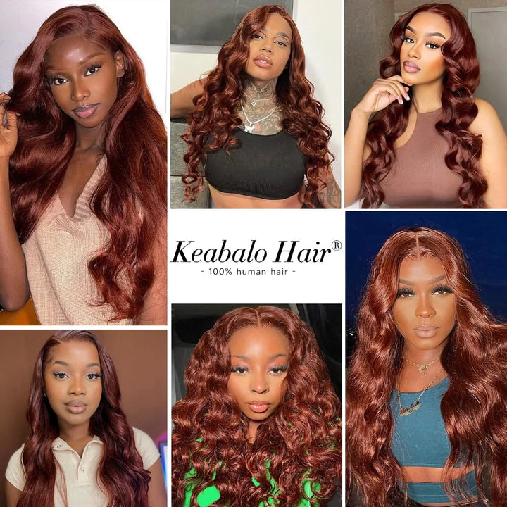 Brazilian Reddish Brown 30 32 Inch 13x4 13x6 HD Lace Front Wigs Human Hair Body Wave 250% Colored Lace Frontal Wig For Women - Vogue Vista UK