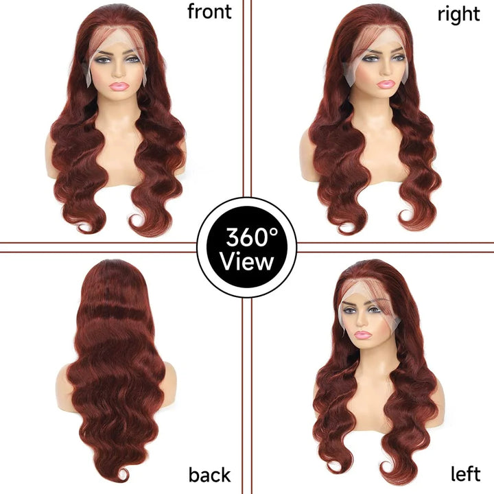 Brazilian Reddish Brown 30 32 Inch 13x4 13x6 HD Lace Front Wigs Human Hair Body Wave 250% Colored Lace Frontal Wig For Women - Vogue Vista UK