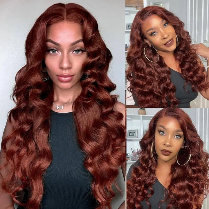 Brazilian Reddish Brown 30 32 Inch 13x4 13x6 HD Lace Front Wigs Human Hair Body Wave 250% Colored Lace Frontal Wig For Women - Vogue Vista UK