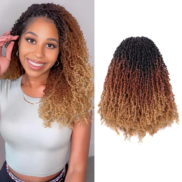 2/3Packs Yanky Twist Crochet Braids Hair 10 Inch Natural Black Pre-Twisted Crochet Passion Twist Hair with Curly Ends synthetic - Vogue Vista UK