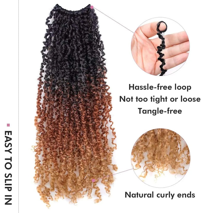 2/3Packs Yanky Twist Crochet Braids Hair 10 Inch Natural Black Pre-Twisted Crochet Passion Twist Hair with Curly Ends synthetic - Vogue Vista UK