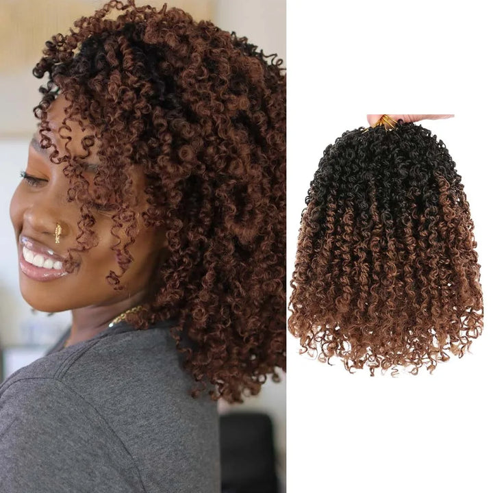 2/3Packs Yanky Twist Crochet Braids Hair 10 Inch Natural Black Pre-Twisted Crochet Passion Twist Hair with Curly Ends synthetic - Vogue Vista UK