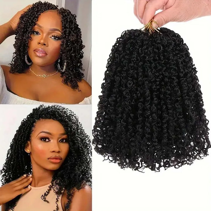 2/3Packs Yanky Twist Crochet Braids Hair 10 Inch Natural Black Pre-Twisted Crochet Passion Twist Hair with Curly Ends synthetic - Vogue Vista UK