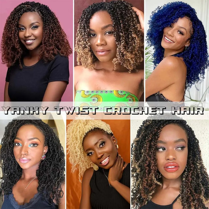 2/3Packs Yanky Twist Crochet Braids Hair 10 Inch Natural Black Pre-Twisted Crochet Passion Twist Hair with Curly Ends synthetic - Vogue Vista UK