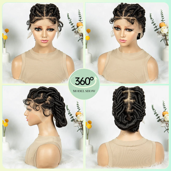 Full Lace Braided Wigs Crochet Twisted Wigs Synthetic Knotless Cornrow Transparent Lace Front Wigs for Black Women - Vogue Vista UK