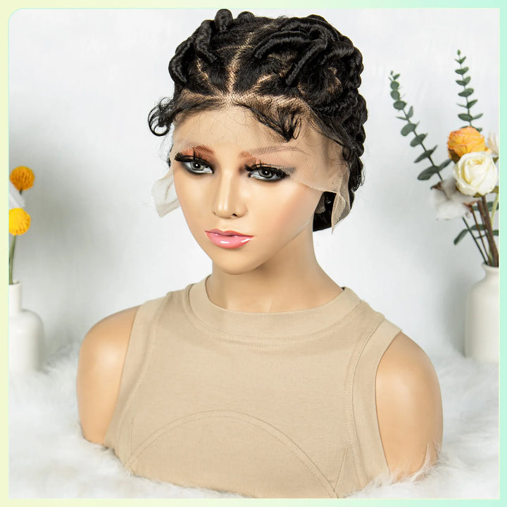 Full Lace Braided Wigs Crochet Twisted Wigs Synthetic Knotless Cornrow Transparent Lace Front Wigs for Black Women - Vogue Vista UK