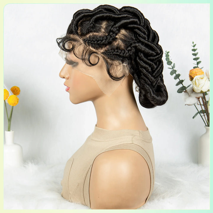 Full Lace Braided Wigs Crochet Twisted Wigs Synthetic Knotless Cornrow Transparent Lace Front Wigs for Black Women - Vogue Vista UK