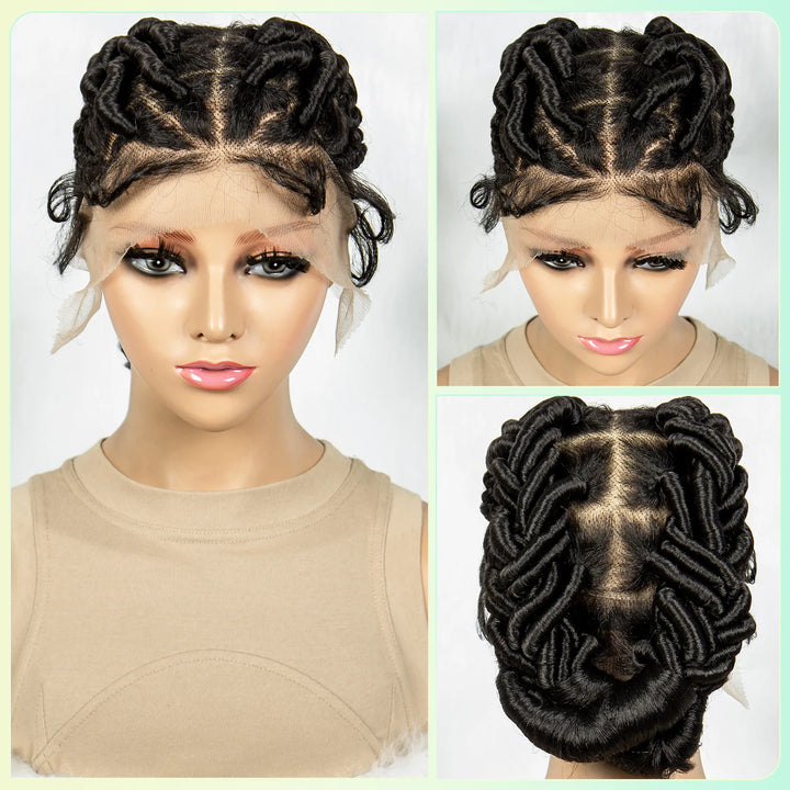 Full Lace Braided Wigs Crochet Twisted Wigs Synthetic Knotless Cornrow Transparent Lace Front Wigs for Black Women - Vogue Vista UK