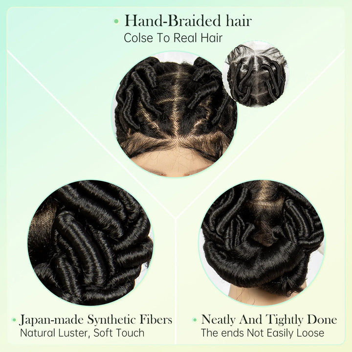 Full Lace Braided Wigs Crochet Twisted Wigs Synthetic Knotless Cornrow Transparent Lace Front Wigs for Black Women - Vogue Vista UK