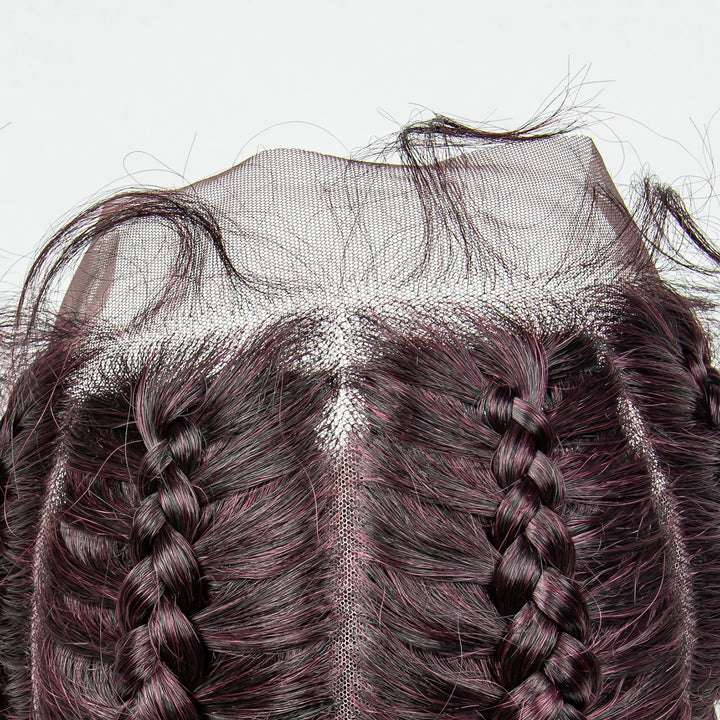 22 Inches Braided Wigs Synthetic Full Lace Wig Box Braid Front Wigs with Baby Hair for Black Women Two Curly Ponytail Braid Wigs - Vogue Vista UK