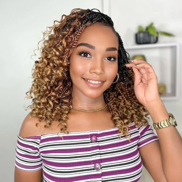 10" 8Packs Crochet Hair Box Braids Goddess Bohemian Crochet Boho Braids With Curly Ends Synthetic Crochet Hair For Black Women - Vogue Vista UK