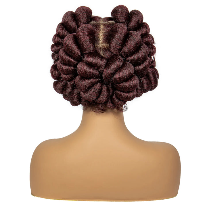 Synthetic Full Lace Handmade Bantu Braided Wigs Short Cute Natural Braided Lace Wigs For Black Women Knotless Braids Wigs - Vogue Vista UK