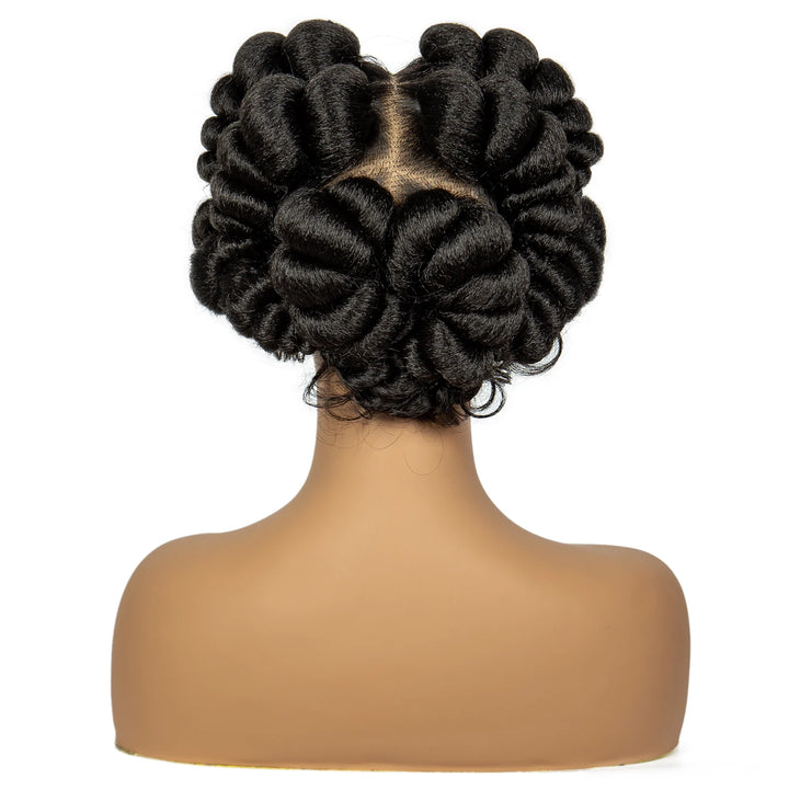 Synthetic Full Lace Handmade Bantu Braided Wigs Short Cute Natural Braided Lace Wigs For Black Women Knotless Braids Wigs - Vogue Vista UK