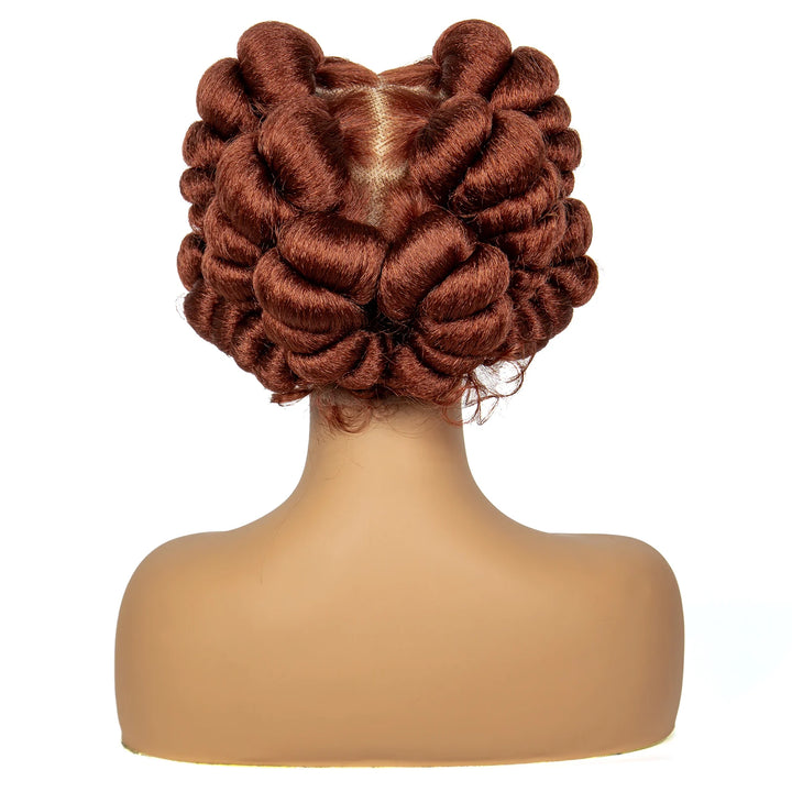 Synthetic Full Lace Handmade Bantu Braided Wigs Short Cute Natural Braided Lace Wigs For Black Women Knotless Braids Wigs - Vogue Vista UK