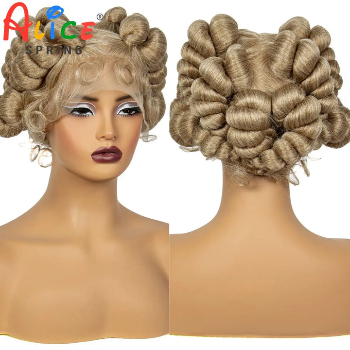 Synthetic Full Lace Handmade Bantu Braided Wigs Short Cute Natural Braided Lace Wigs For Black Women Knotless Braids Wigs - Vogue Vista UK