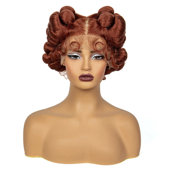 Synthetic Full Lace Handmade Bantu Braided Wigs Short Cute Natural Braided Lace Wigs For Black Women Knotless Braids Wigs - Vogue Vista UK