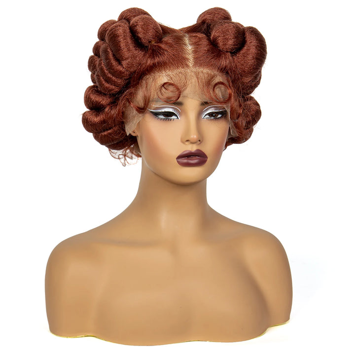 Synthetic Full Lace Handmade Bantu Braided Wigs Short Cute Natural Braided Lace Wigs For Black Women Knotless Braids Wigs - Vogue Vista UK