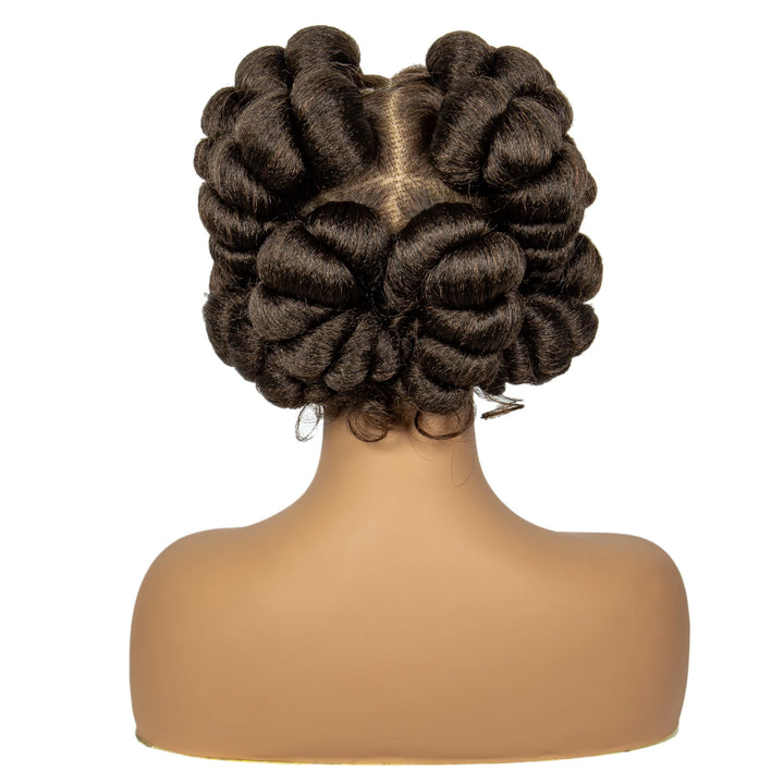 Synthetic Full Lace Handmade Bantu Braided Wigs Short Cute Natural Braided Lace Wigs For Black Women Knotless Braids Wigs - Vogue Vista UK