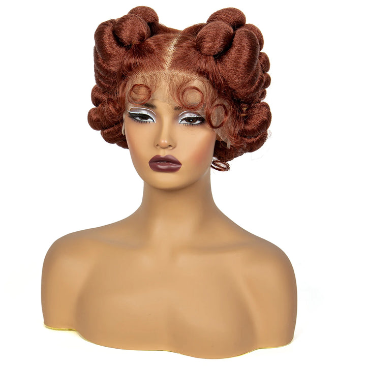 Synthetic Full Lace Handmade Bantu Braided Wigs Short Cute Natural Braided Lace Wigs For Black Women Knotless Braids Wigs - Vogue Vista UK