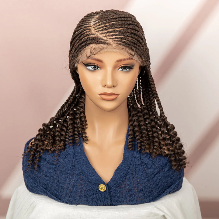 Synthetic Cornrow Braided Wigs for Women 14 Inch Full Lace Braids Wig Short Blait Natural Black Knotless Wig 2025 New Hairstyle - Vogue Vista UK