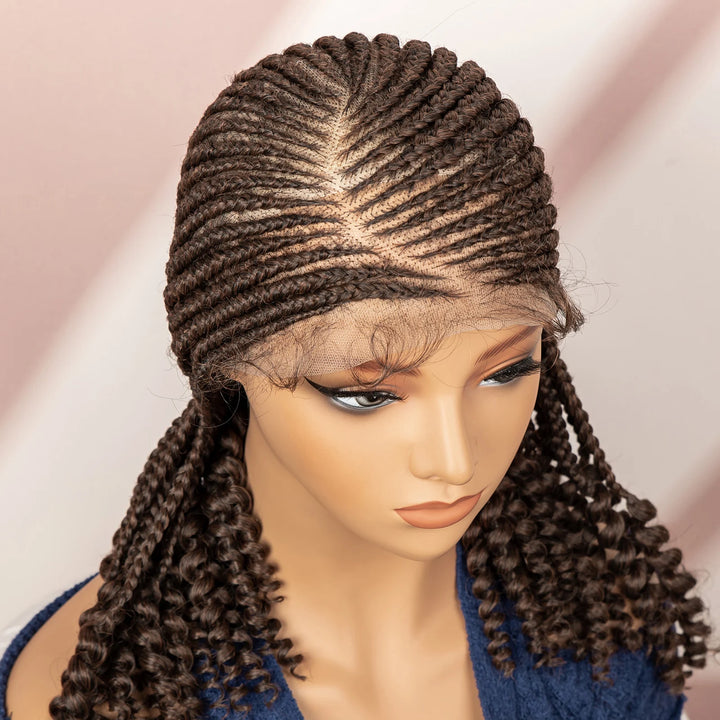 Synthetic Cornrow Braided Wigs for Women 14 Inch Full Lace Braids Wig Short Blait Natural Black Knotless Wig 2025 New Hairstyle - Vogue Vista UK