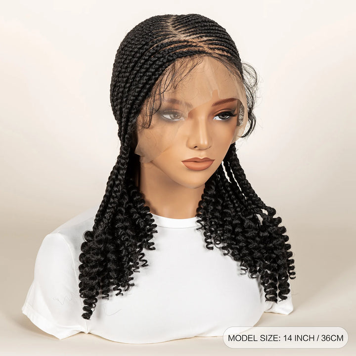 Synthetic Cornrow Braided Wigs for Women 14 Inch Full Lace Braids Wig Short Blait Natural Black Knotless Wig 2025 New Hairstyle - Vogue Vista UK
