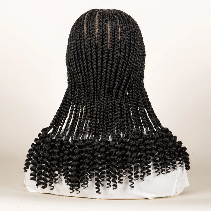 Synthetic Cornrow Braided Wigs for Women 14 Inch Full Lace Braids Wig Short Blait Natural Black Knotless Wig 2025 New Hairstyle - Vogue Vista UK