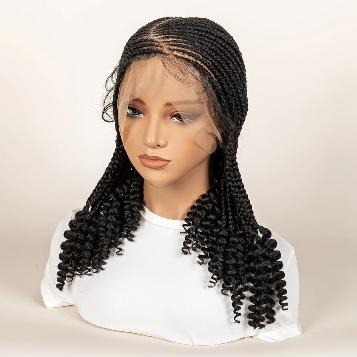 Synthetic Cornrow Braided Wigs for Women 14 Inch Full Lace Braids Wig Short Blait Natural Black Knotless Wig 2025 New Hairstyle - Vogue Vista UK