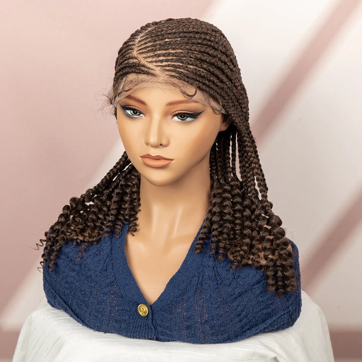Synthetic Cornrow Braided Wigs for Women 14 Inch Full Lace Braids Wig Short Blait Natural Black Knotless Wig 2025 New Hairstyle - Vogue Vista UK
