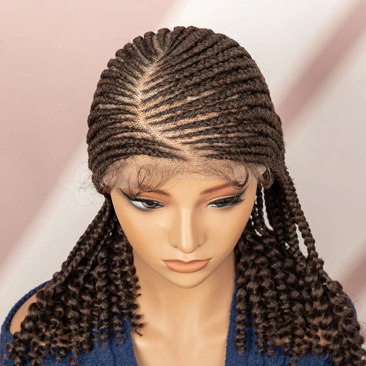 Synthetic Cornrow Braided Wigs for Women 14 Inch Full Lace Braids Wig Short Blait Natural Black Knotless Wig 2025 New Hairstyle - Vogue Vista UK