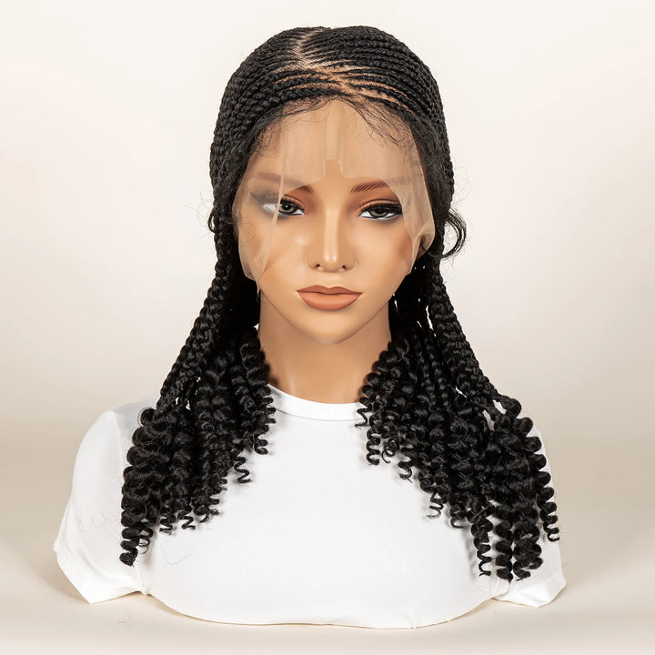 Synthetic Cornrow Braided Wigs for Women 14 Inch Full Lace Braids Wig Short Blait Natural Black Knotless Wig 2025 New Hairstyle - Vogue Vista UK
