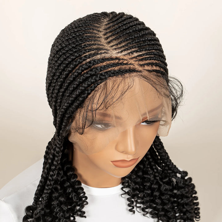 Synthetic Cornrow Braided Wigs for Women 14 Inch Full Lace Braids Wig Short Blait Natural Black Knotless Wig 2025 New Hairstyle - Vogue Vista UK