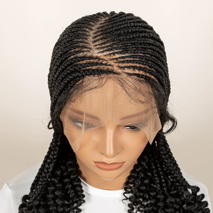 Synthetic Cornrow Braided Wigs for Women 14 Inch Full Lace Braids Wig Short Blait Natural Black Knotless Wig 2025 New Hairstyle - Vogue Vista UK