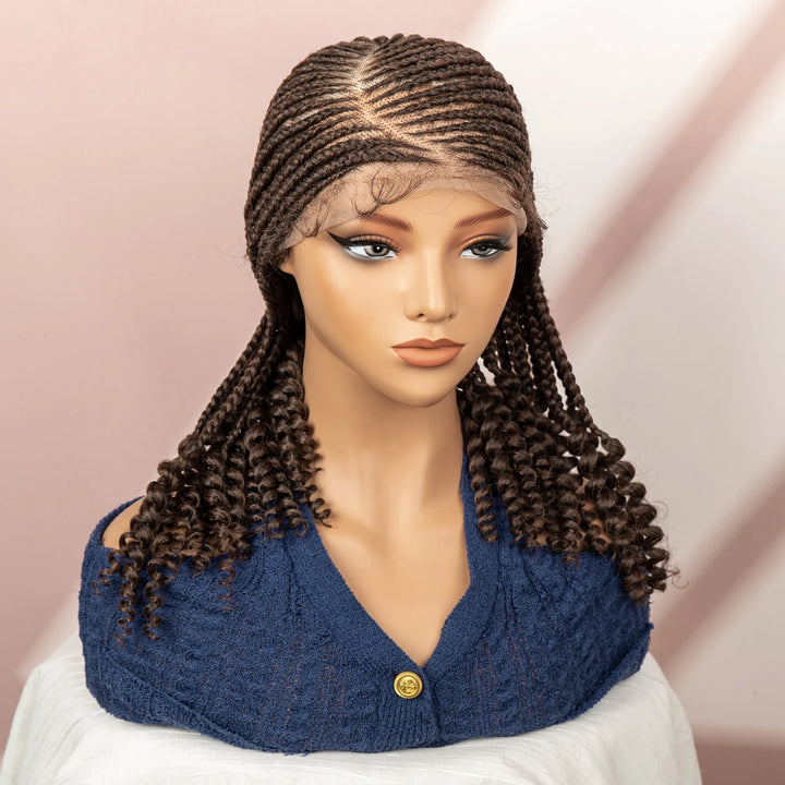 Synthetic Cornrow Braided Wigs for Women 14 Inch Full Lace Braids Wig Short Blait Natural Black Knotless Wig 2025 New Hairstyle - Vogue Vista UK