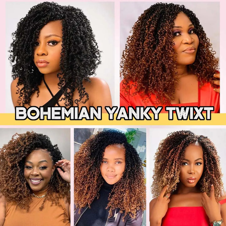 1/3/5 Packs Pre-looped Yanky Twist Crochet Braids Hair 10 Inch 30 Strands/Pack Synthetic Braids Hair Boho Crochet Braid Hair - Vogue Vista UK