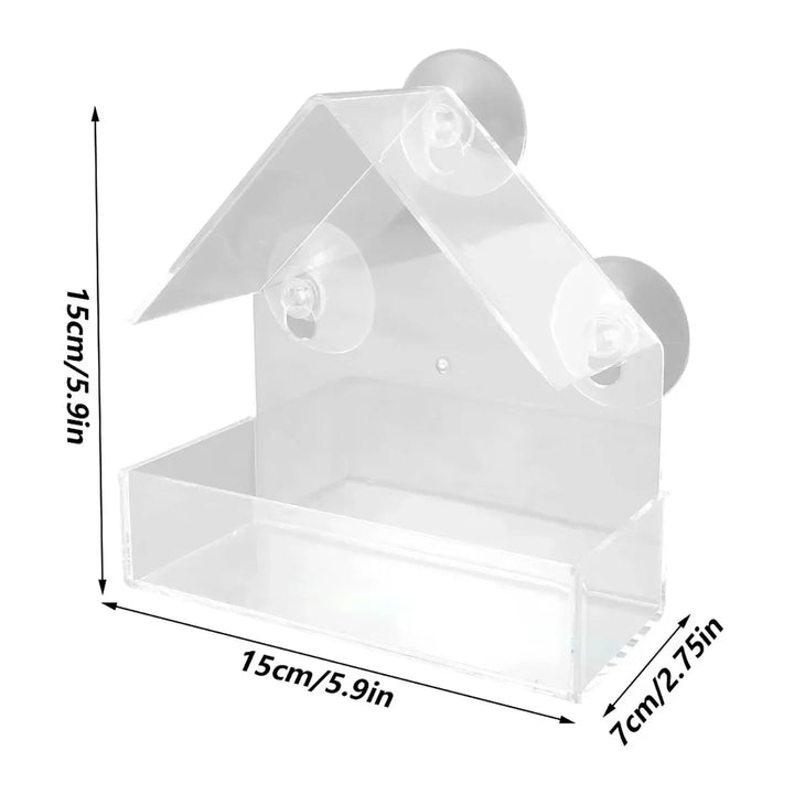 1pc/2pcs Window Wild Bird Feeder House Transparent Wild Table Removable Suction Cups Sliding Feed Tray Patio Yard  Hummingbird - Vogue Vista UK