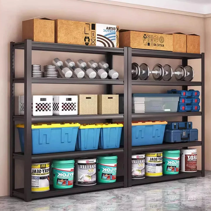 3/4 Tier storage rack Shelving Heavy Duty, Adjustable supermarket shelves carbon steel warehouse racks household storage racks - Vogue Vista UK