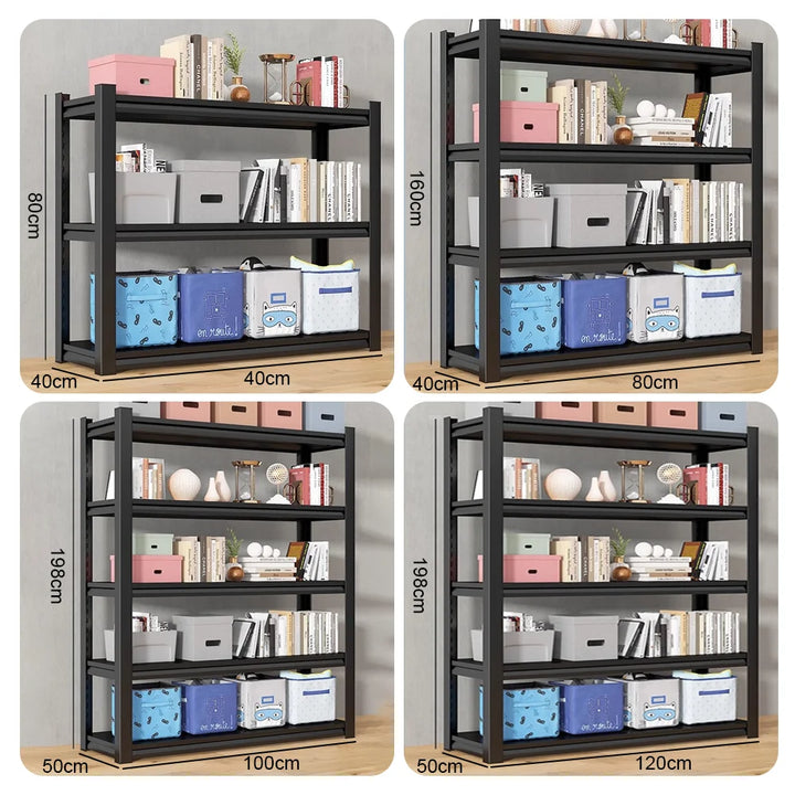 3/4 Tier storage rack Shelving Heavy Duty, Adjustable supermarket shelves carbon steel warehouse racks household storage racks - Vogue Vista UK