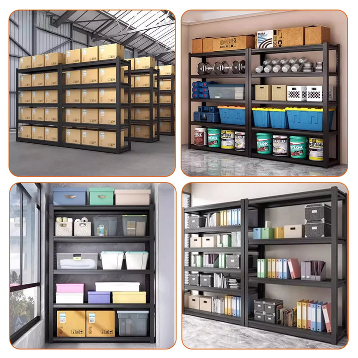 3/4 Tier storage rack Shelving Heavy Duty, Adjustable supermarket shelves carbon steel warehouse racks household storage racks - Vogue Vista UK