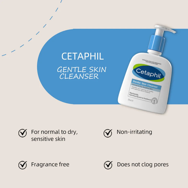 CETAPHIL GENTLE SKIN CLEANSER 473ML,  vitamin B3, B5, hydrating Glycerin, Suitable dry & sensitive skin - Vogue Vista UK