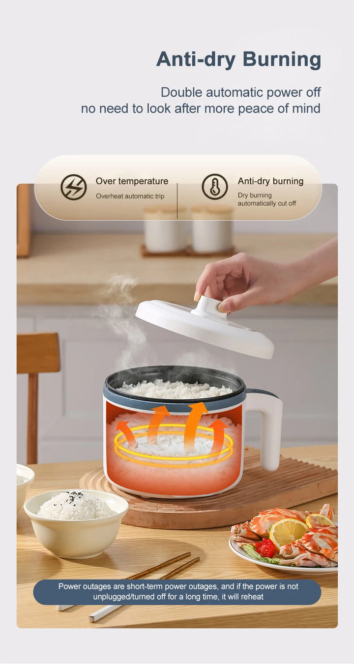 1.7L Electric Rice Cooker Single Double Layer 220V Multi Cooker Non-Stick Smart Mechanical MultiCooker Steamed Rice Pot For Home - Vogue Vista UK