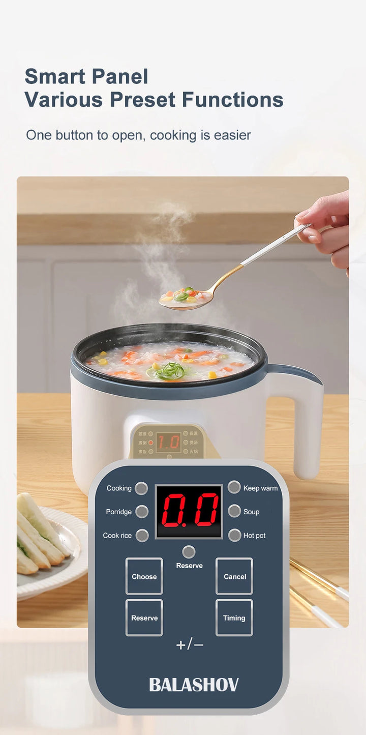 1.7L Electric Rice Cooker Single Double Layer 220V Multi Cooker Non-Stick Smart Mechanical MultiCooker Steamed Rice Pot For Home - Vogue Vista UK