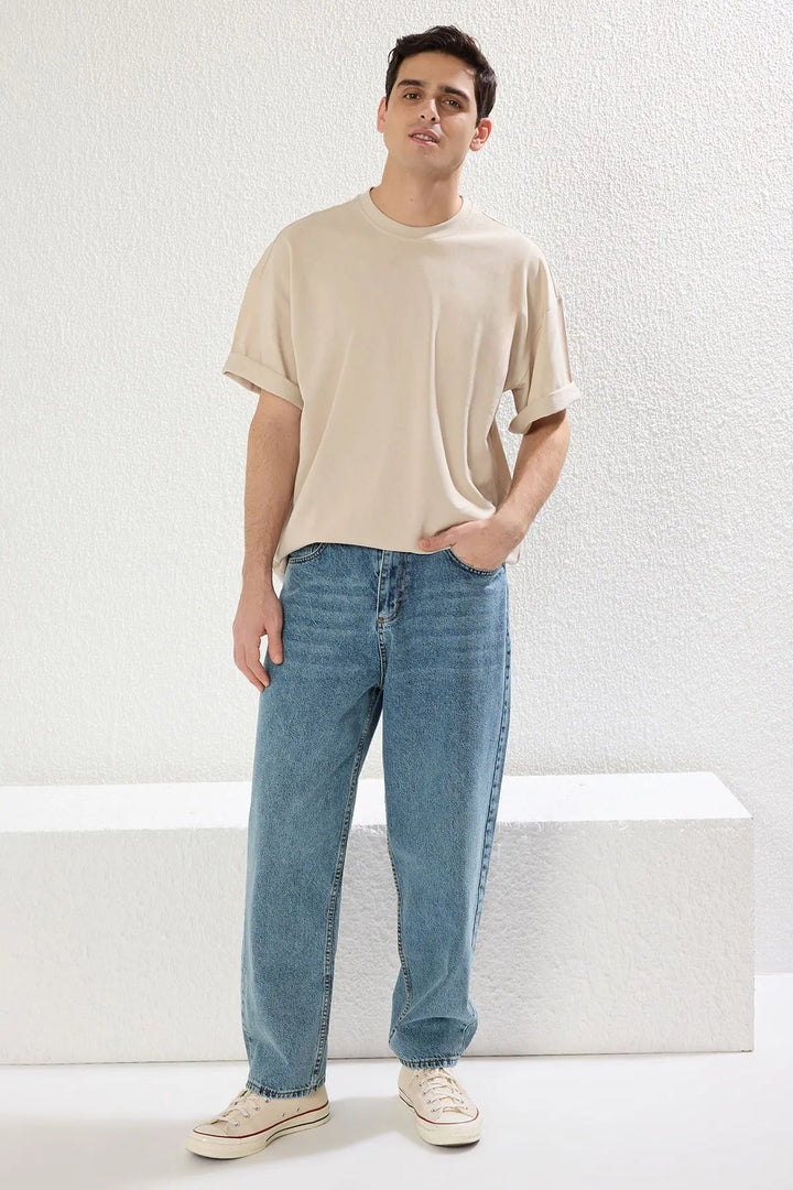 Trendyol TYZA Men's TShirts Standard Sleeve Casual Crew Neck Oversize Basic Knit Graphic Tops Tees TShirt Casual TShirt - Vogue Vista UK