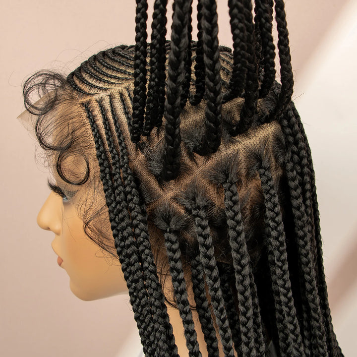 New Arrivals 36'' Cornrow Braided Wigs Knotless Box Braids Wigs with Baby Hair Full Lace 360 Braid Wig for Women Female wig - Vogue Vista UK